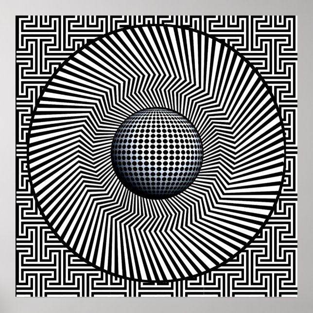 Sunburst Op Art Poster (Vorne)