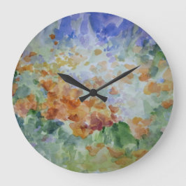 Sunburst Poppies Decorative Wall Clock Große Wanduhr