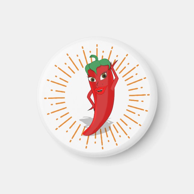 Sunburst Red Hot Pepper Diva Magnet (Vorne)