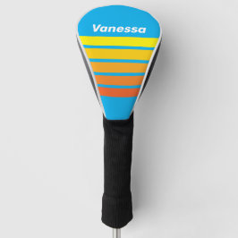 Sunburst Sea Across Striping with Name Golf Headcover