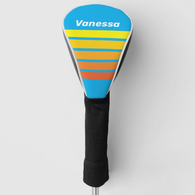 Sunburst Sea Across Striping with Name Golf Headcover (Vorderseite)