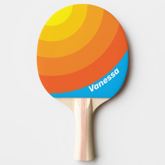 Sunburst Sea Circle Stripe with Name Tischtennis Schläger (Vorderseite)