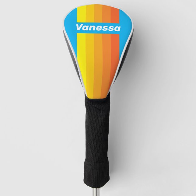Sunburst Sea Pin Stripes with Name Golf Headcover (Vorderseite)