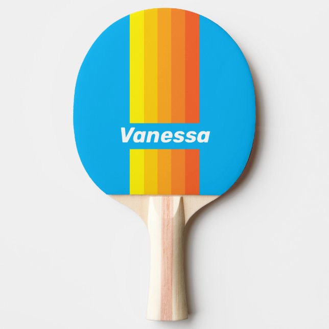 Sunburst Sea Pin Stripes with Name Tischtennis Schläger (Vorderseite)