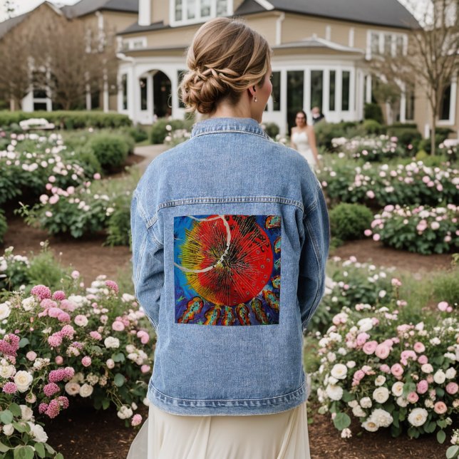 Sunburst Sunflower Jeans Jacket Jeansjacke (Hochzeit Rückseite)