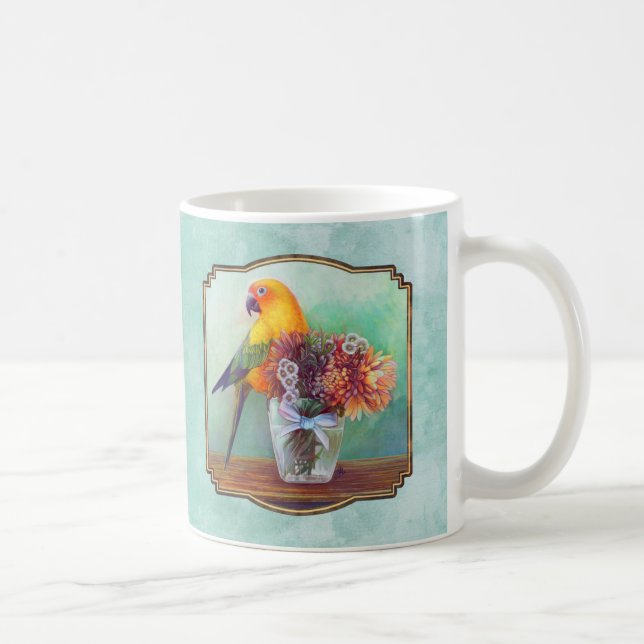 Sunconure und -Blumen Kaffeetasse (Rechts)