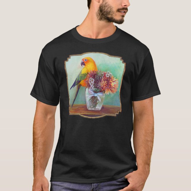 Sunconure und -Blumen T-Shirt (Vorderseite)