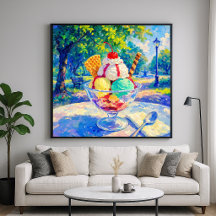 Sundae im Park - Pastell-Impressionistischer Stil