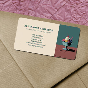 Sundae - Rückgabeadresse für Eiscreme Adressaufkleber