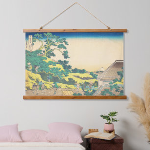 Sundai, Edo Hokusai Ukiyo-e japanische Kunst Wandteppich Mit Holzrahmen
