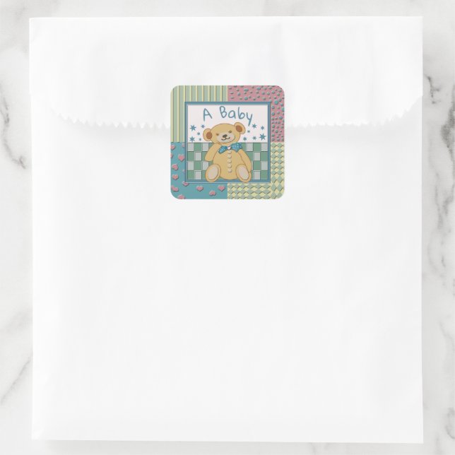 Sundance Bear A Baby Quadratischer Aufkleber (Tasche)