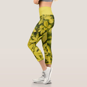 Sundance Mexican Orange Pflanze Floral Capri Leggings