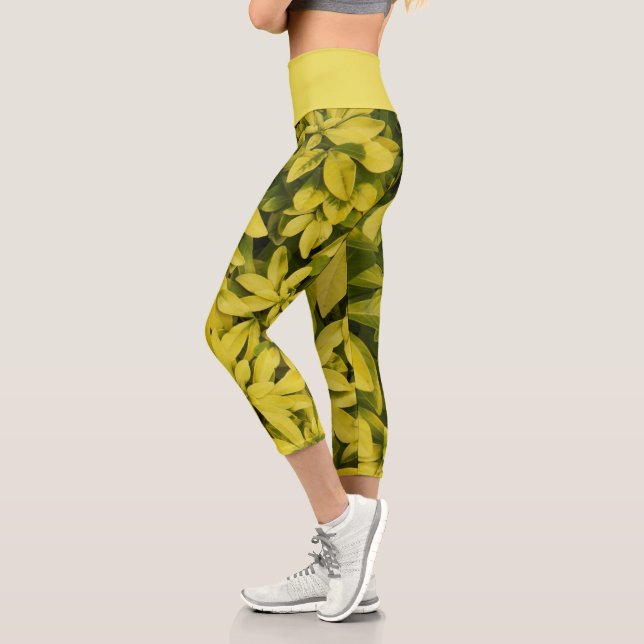 Sundance Mexican Orange Pflanze Floral Capri Leggings (Links)