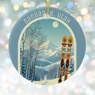 Sundance Mountain Utah Ski-Souvenir Keramik Ornament