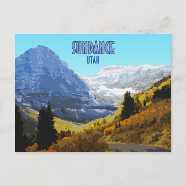Sundance Utah Mountains Vintag Postkarte (Vorderseite)