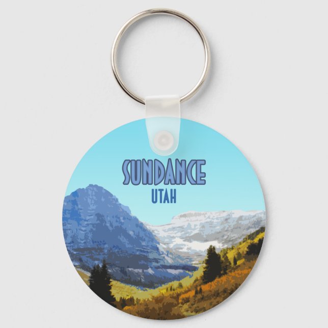 Sundance Utah Mountains Vintag Schlüsselanhänger (Vorderseite)
