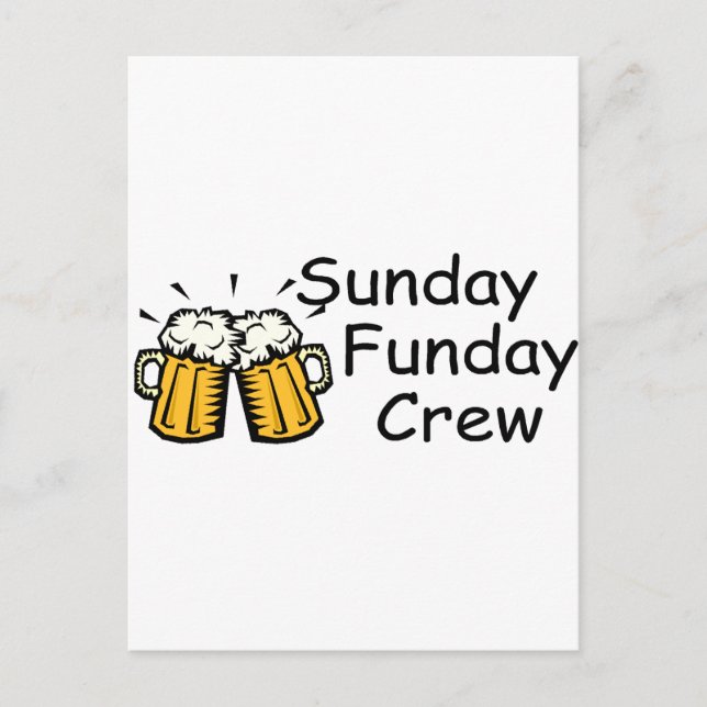 Sunday Funday Crew Beer Postkarte (Vorderseite)