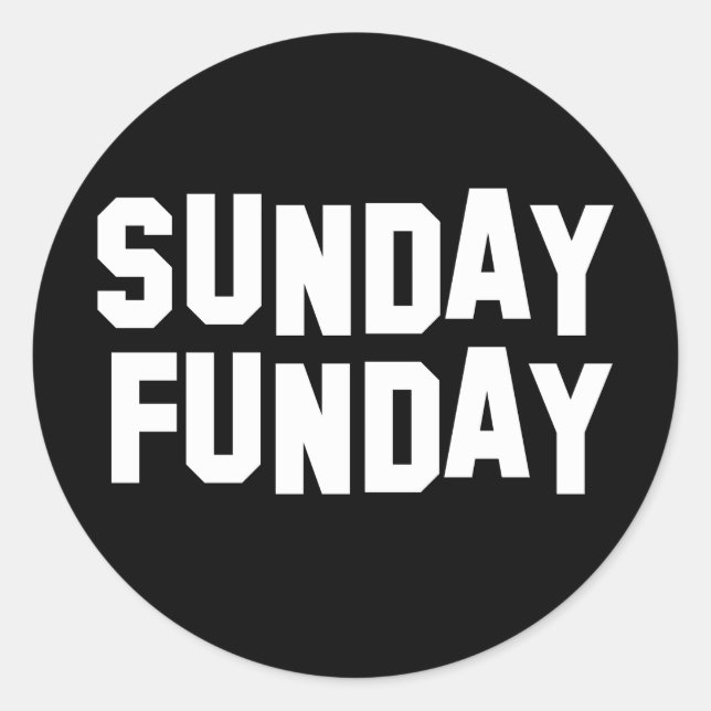 Sunday Funday Runder Aufkleber (Vorderseite)