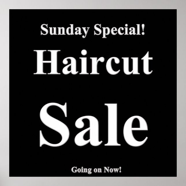 Sunday Haircut Sale Poster Matte (Vorne)