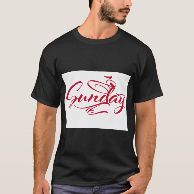 “Sunday” Print T-Shirt for Weekend Vibes (Devant)