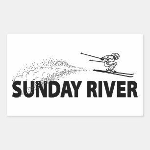 Sunday River Maine Skispringer Rechteckiger Aufkleber
