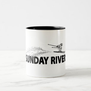 Sunday River Maine Skispringer Zweifarbige Tasse