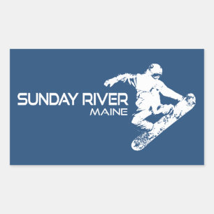 Sunday River Maine Snowboarder Rechteckiger Aufkleber