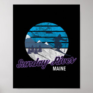 Sunday River Newry Maine New England USA Skifahren Poster