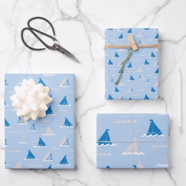 Sunday Sail light Geschenkpapier Set (Vorderseite)