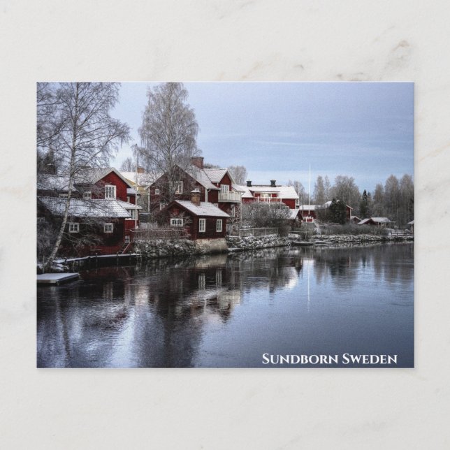 Sundborn Sweden Winterscape Postkarte (Vorderseite)