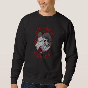 Sünder sind Gewinner I Satanischer Ziegenkopf Pent Sweatshirt