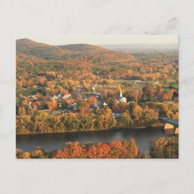Sunderland MA vom Monte Sugarloaf im Herbst Postkarte (Vorderseite)