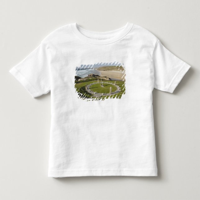 Sundial and Perran Beach, Perranporth, Cornwall Kleinkind T-shirt (Vorderseite)