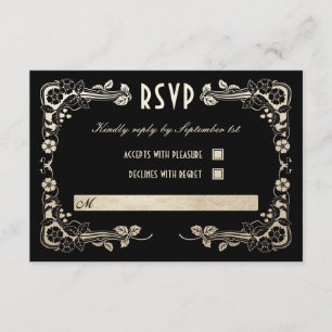 Sundial Garden Wedding Cartes RSVP Gold Foil