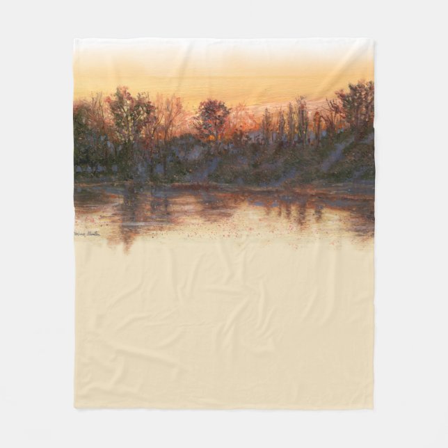 "Sundown on on River" Blanket Fleecedecke (Vorderseite)