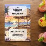 Sundowner Beach Bar Yacht Sunset 30er-Party Einladung<br><div class="desc">Stossen Sie auf einen besonderen Meilenstein mit dieser lebendigen "Sundowner"-Einladung an. Mit einer detaillierten Wasserfarben-Szene einer tropischen Strandbar bei Sonnenuntergang, Palmen und Luxusyachten am Horizont, erfasst dieses Design die Essenz einer anspruchsvollen Küstenfeier. Es ist die perfekte Passform für einen 30. Geburtstag, eine Sommer-Yacht-Party oder einen Sonnenuntergang-Cocktail-Abend am Strand. Passen Sie...</div>