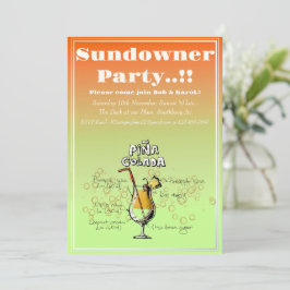 Sundowner Pina Colada Cocktail Party Einladung