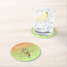 Sundowner Pina Colada Cocktail Party Runder Pappuntersetzer