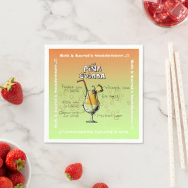 Sundowner Pina Colada Cocktail Party Serviette
