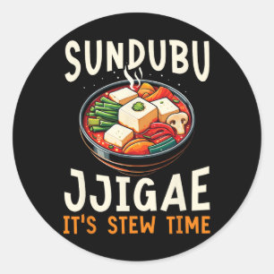 Sundubu Jjigae Asiatisches Essen Foodie Koreanisch Runder Aufkleber