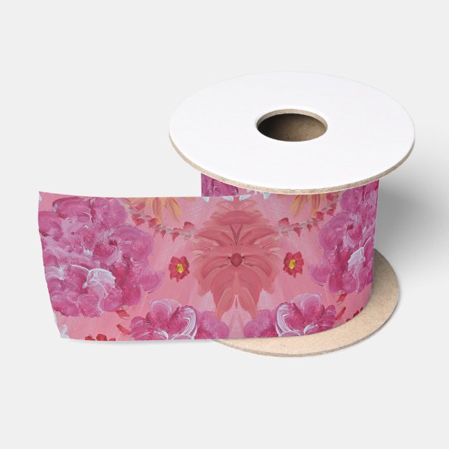 Sunet Rose Floral Satin Ribbon Satinband (Spule)