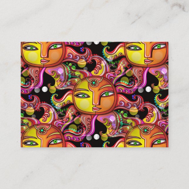 Sunface Celestial Business Card Visitenkarte (Vorderseite)