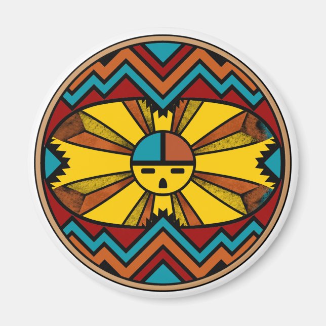 SunFaceRound Magnet (Vorne)