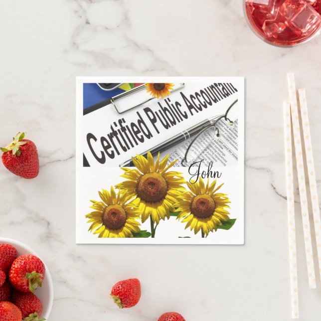 Sunflower Accountant Paper Napkins Serviette (Beispiel)