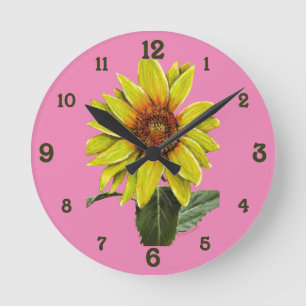 Sunflower Acrylic Wall Clock Runde Wanduhr