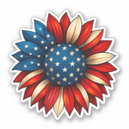 Sunflower American Flag 4. Juli Merica USA Aufkleber