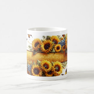 Sunflower and Butterfly Mug Wrap Verwandlungstasse