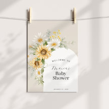 Sunflower and Daisy Baby Shower Welcome