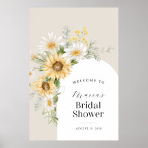 Sunflower and Daisy Bridal Shower Welcome