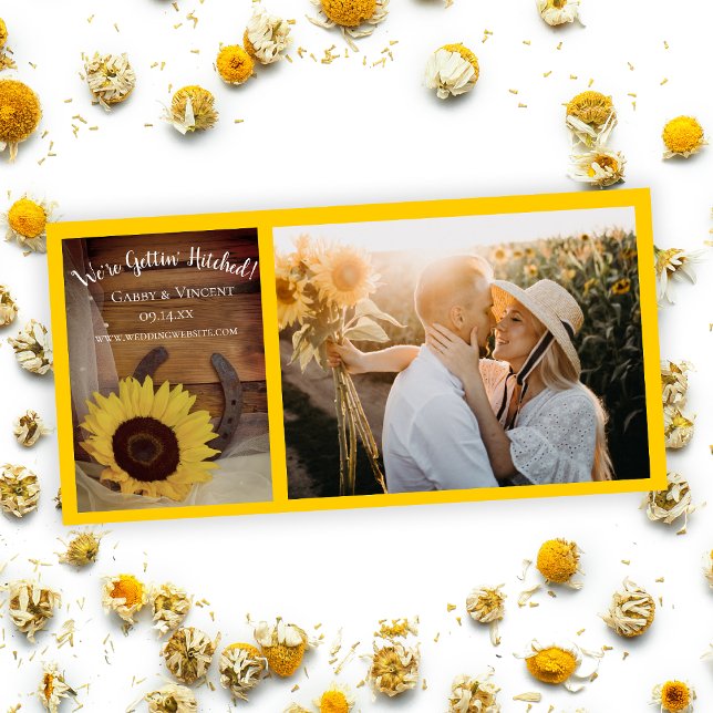 Sunflower and Horseshoe Country Western Wedding Save The Date (Von Creator hochgeladen)